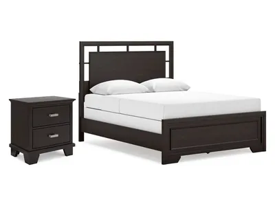Covetown Queen Panel Bed and Nightstand