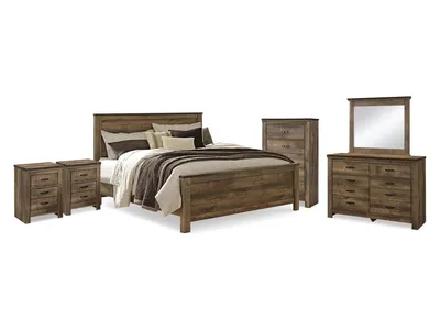 Trinell King Panel Bed. Dresser, Mirror, Chest and 2 Nightstands