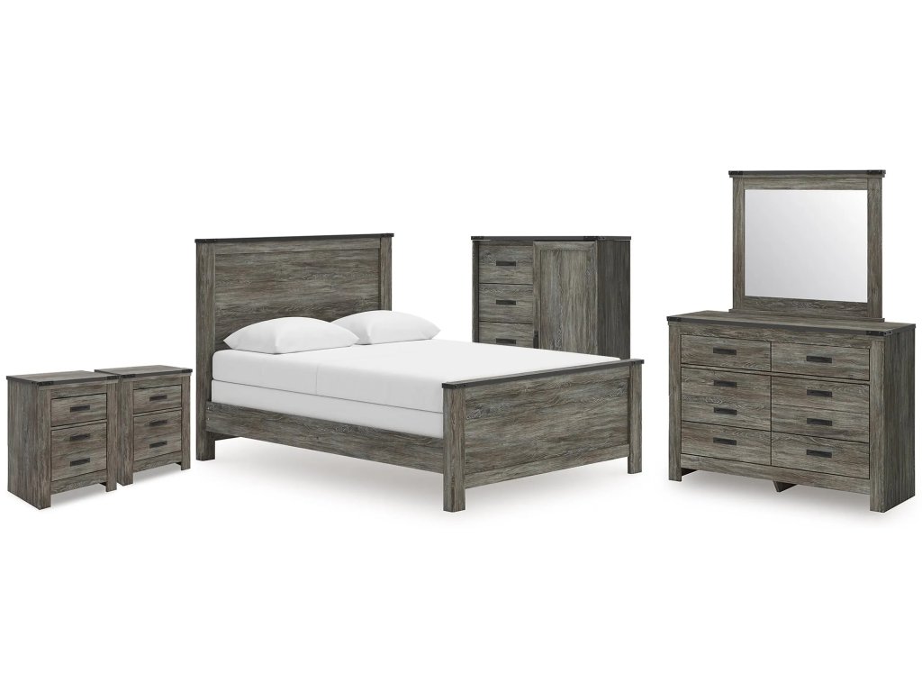Frandern Queen Panel Bed, Dresser, Mirror, Chest and 2 Nightstands - main image