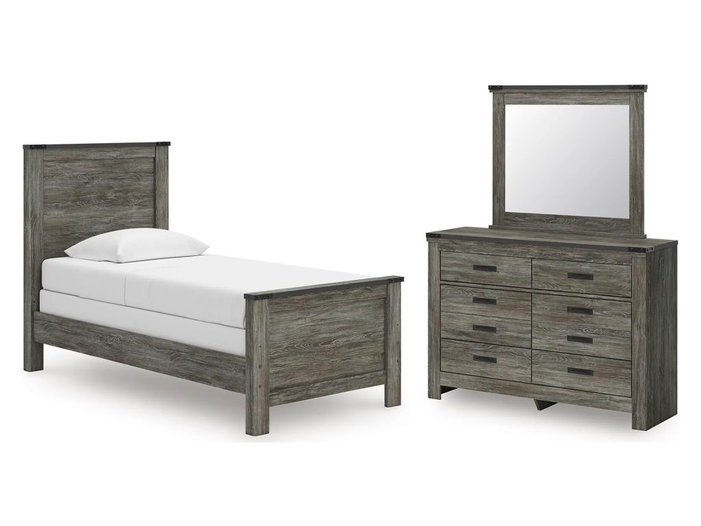Frandern Twin Panel Bed, Dresser and Mirror - main image