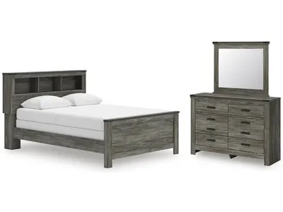 Frandern Queen Bookcase Bed, Dresser and Mirror