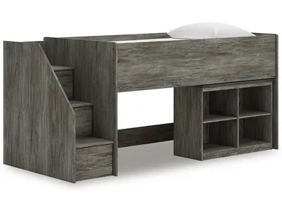 Frandern Twin Loft  Bed with Bookcase Storage