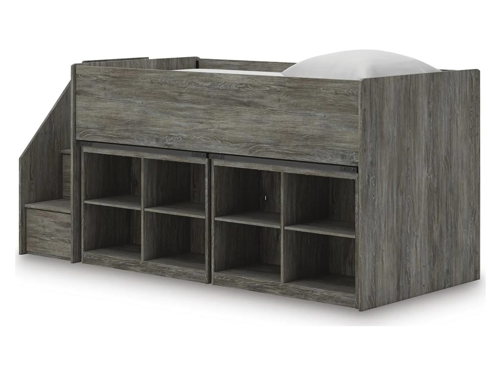 Frandern Twin Loft Bed with Bookcase Storage - image 1