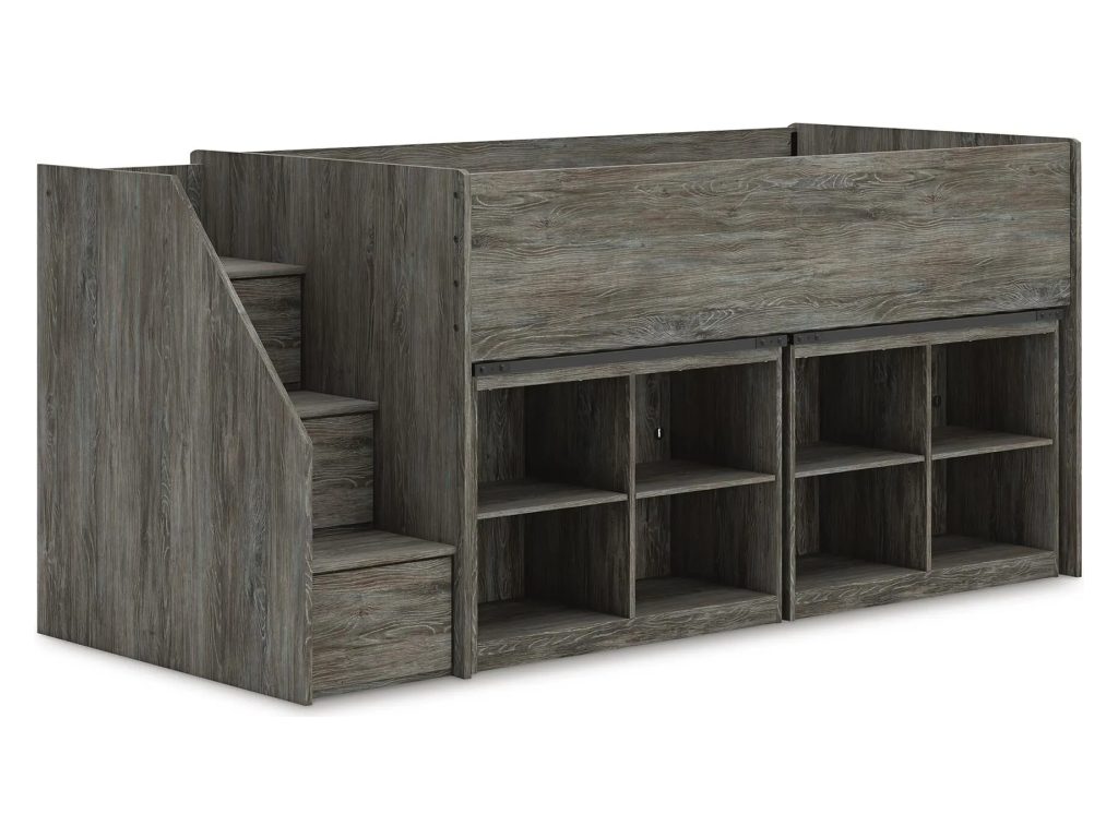 Frandern Twin Loft Bed with Bookcase Storage - image 2
