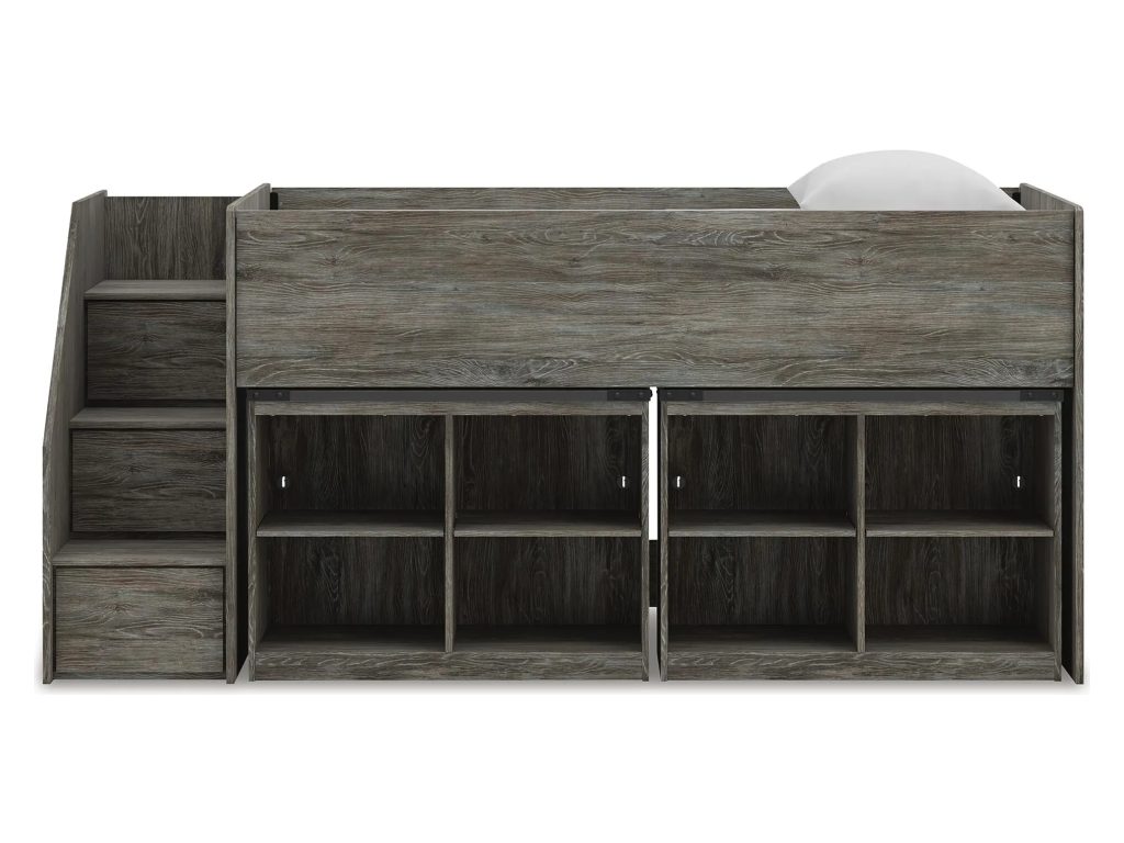 Frandern Twin Loft Bed with Bookcase Storage - image 4
