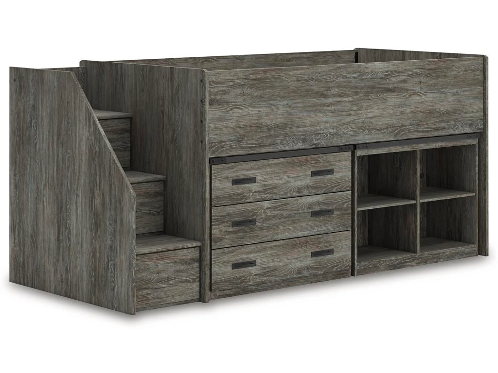 Frandern Twin Loft  Bed with Bookcase and Drawer Storage - image 2