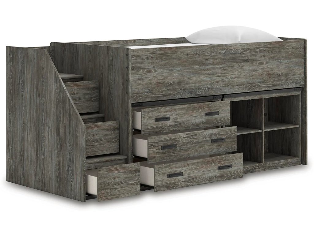 Frandern Twin Loft  Bed with Bookcase and Drawer Storage - image 3