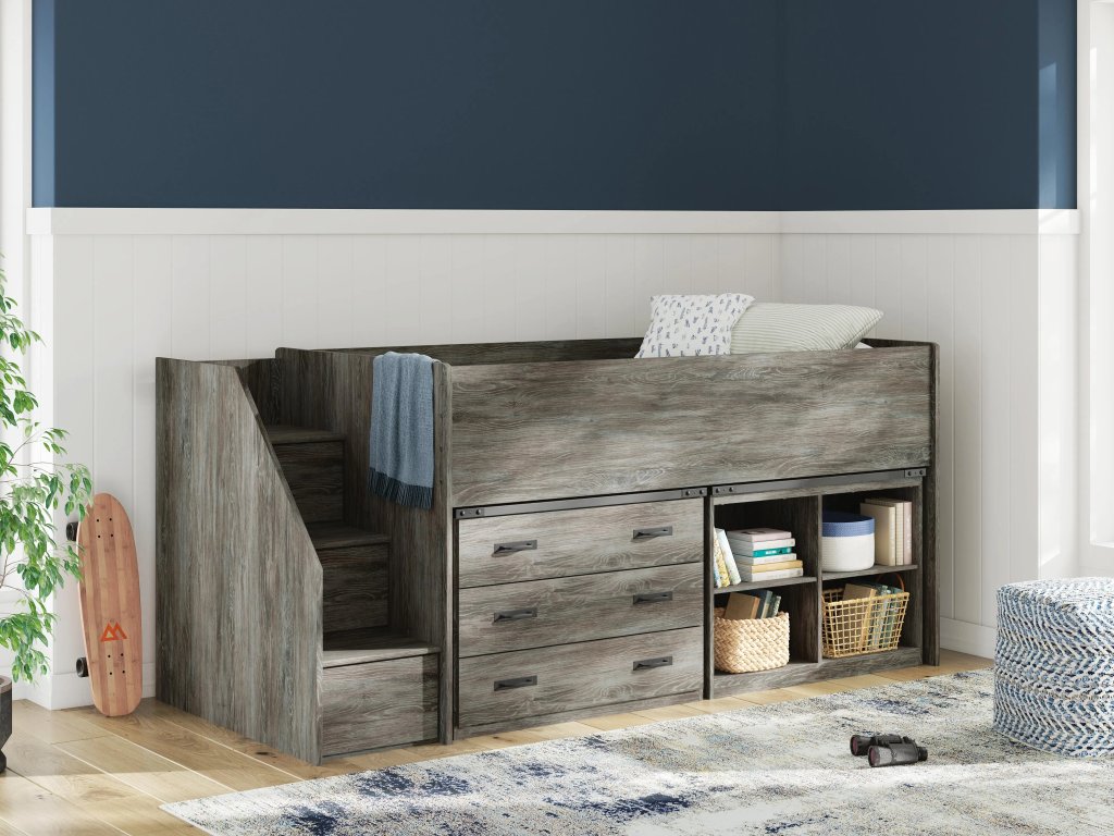 Frandern Twin Loft  Bed with Bookcase and Drawer Storage - image 1