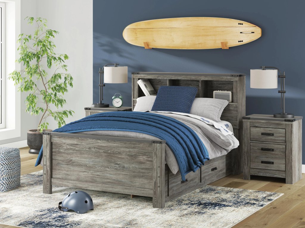 Frandern Full Bookcase Bed with Storage, Dresser and Mirror - image 18