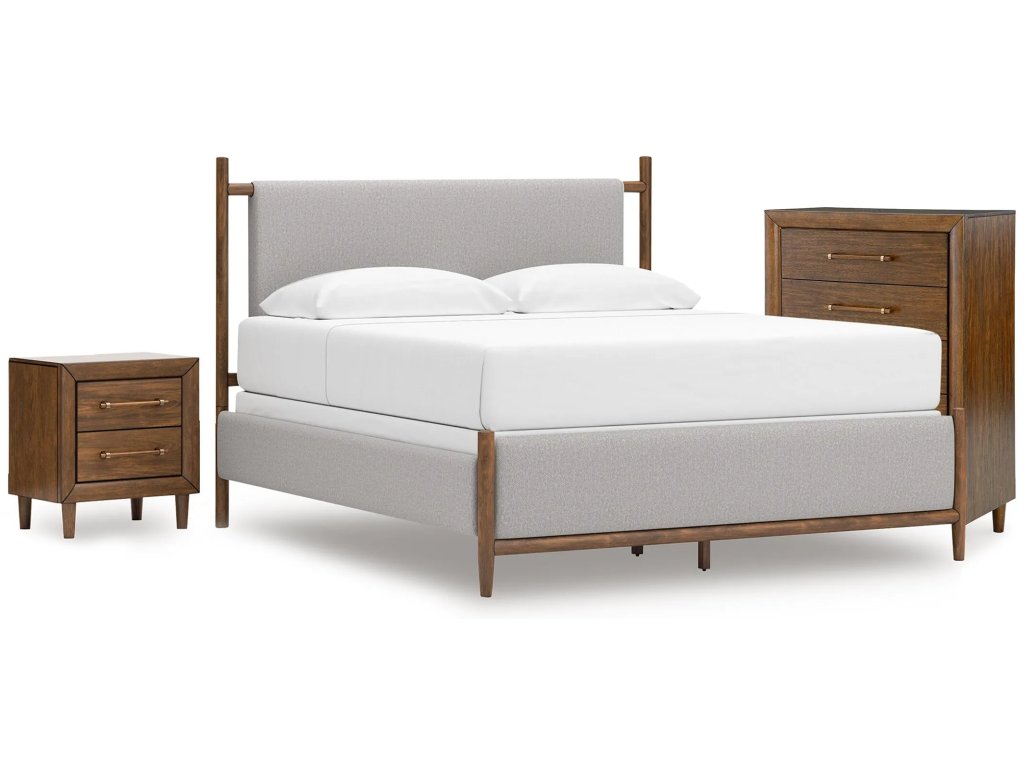 Lyncott King Upholstered Bed, Chest and Nightstand - main image