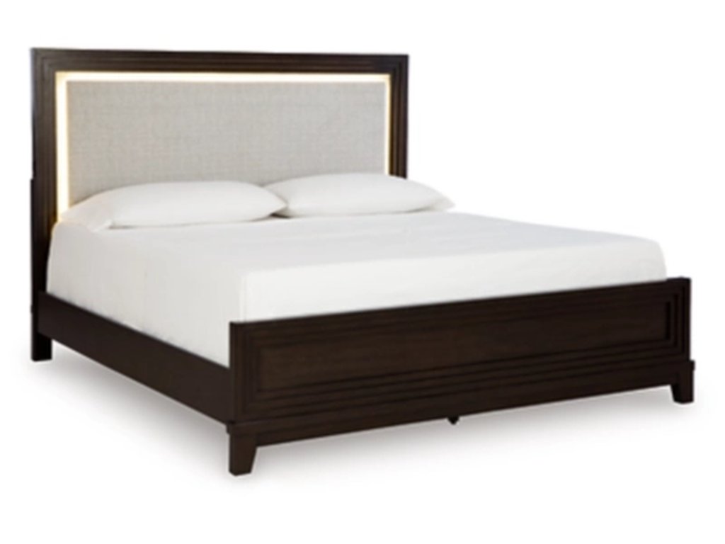 Neymorton Queen Upholstered Panel Bed, Dresser, Mirror and Nightstand - image 3