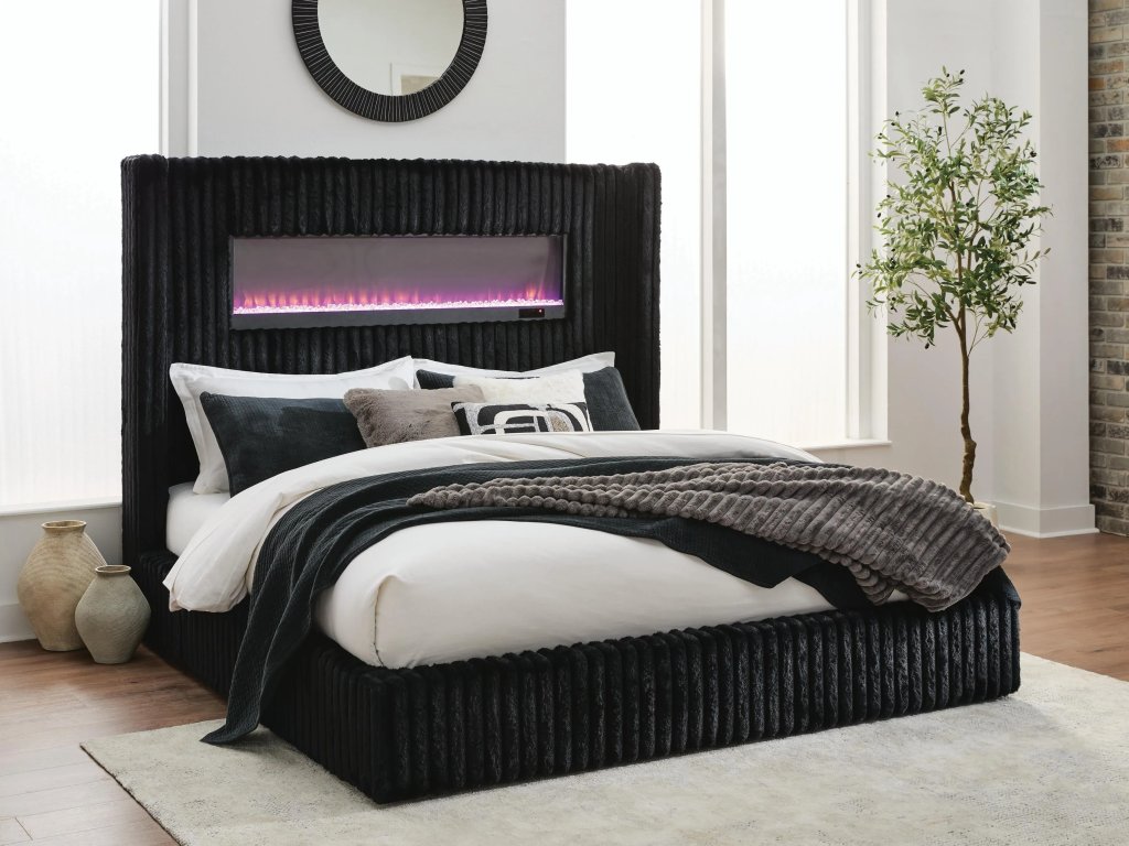 Tayleena King Upholstered Bed with Fireplace and Wireless Audio - image 5