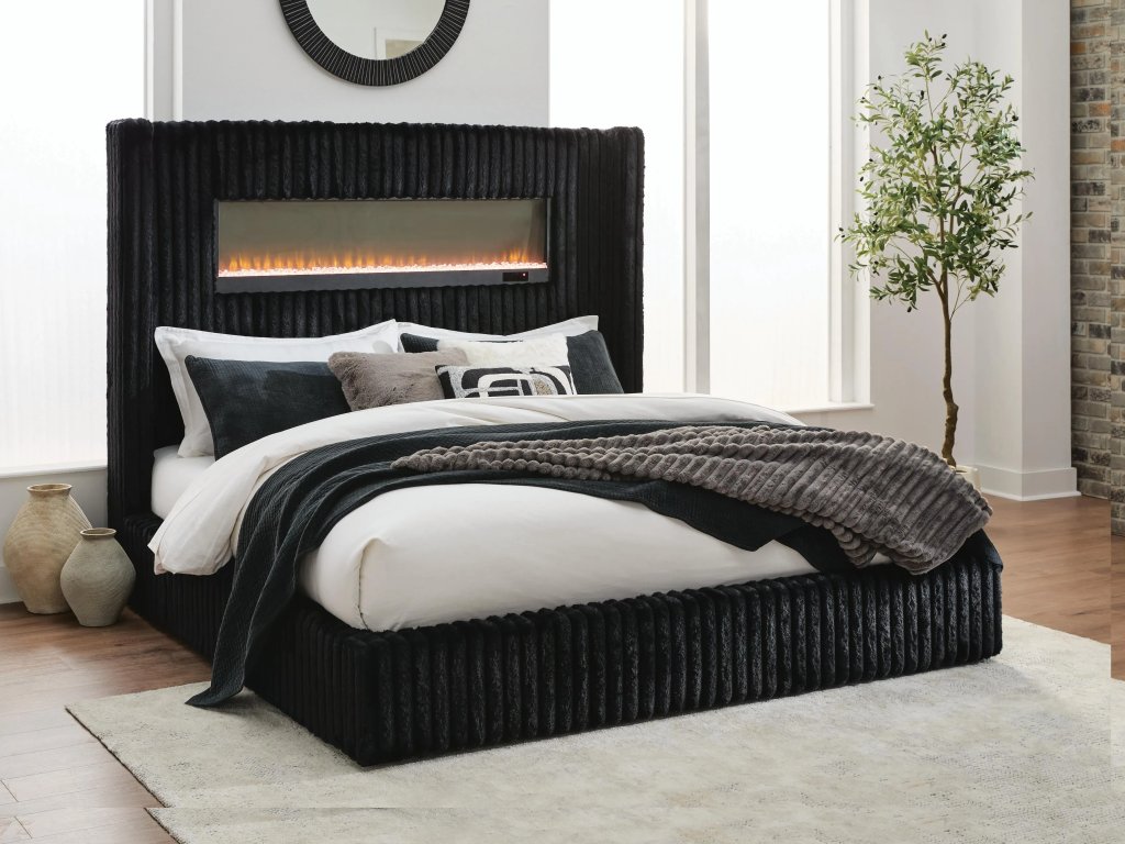 Tayleena King Upholstered Bed with Fireplace and Wireless Audio - image 4