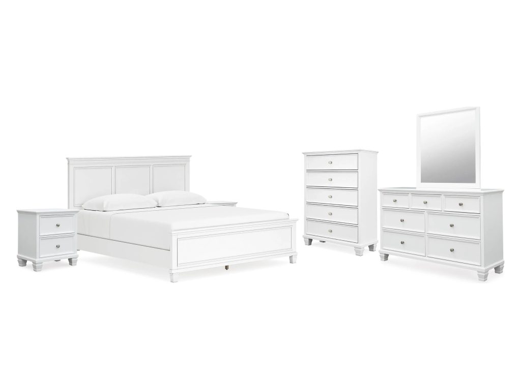 Fortman King Panel Bed, Dresser, Mirror, Chest and 2 Nightstands - main image