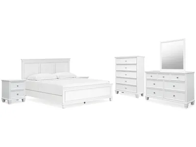 Fortman King Panel Bed, Dresser, Mirror, Chest and 2 Nightstands