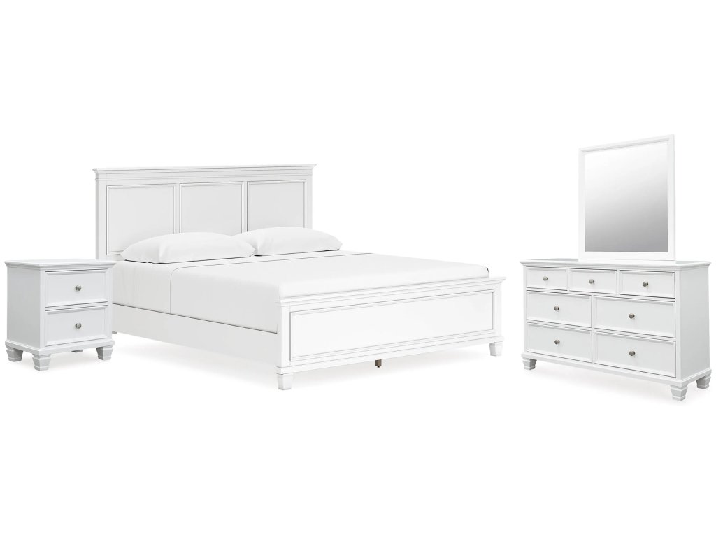 Fortman King Panel Bed, Dresser, Mirror and Nightstand - main image