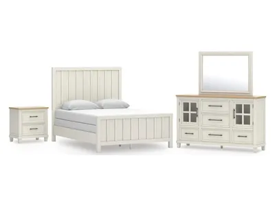 Shaybrock Queen Panel Bed, Dresser, Mirror and Nightstand