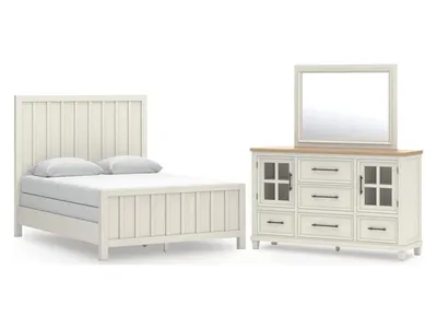 Shaybrock Queen Panel Bed, Dresser and Mirror