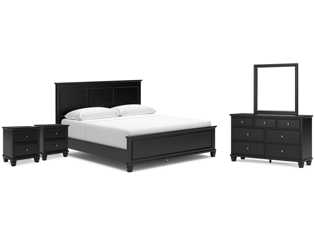Lanolee King Panel Bed, Dresser, Mirror and 2 Nightstands - main image