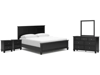 Lanolee King Panel Bed, Dresser, Mirror and 2 Nightstands
