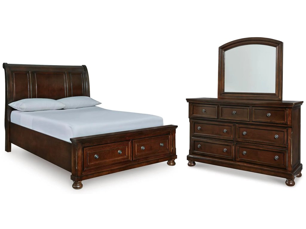Porter Queen Sleigh Storage Bed, Dresser and Mirror - main image