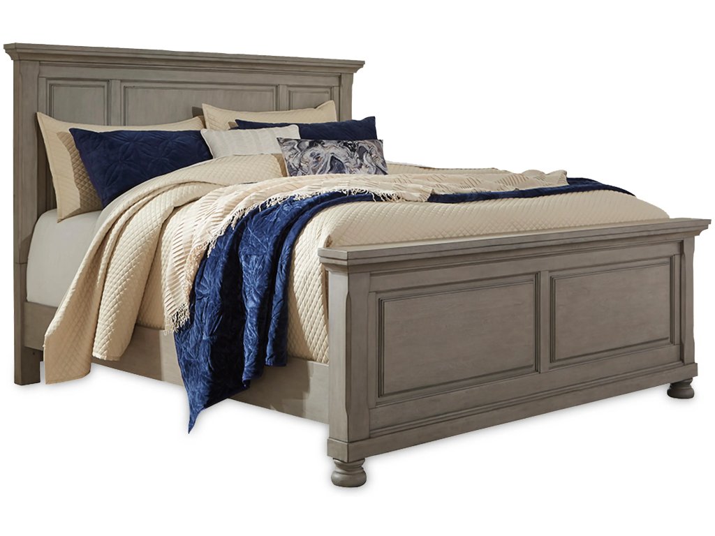 Lettner California King Panel Bed and 2 Nightstands - image 1