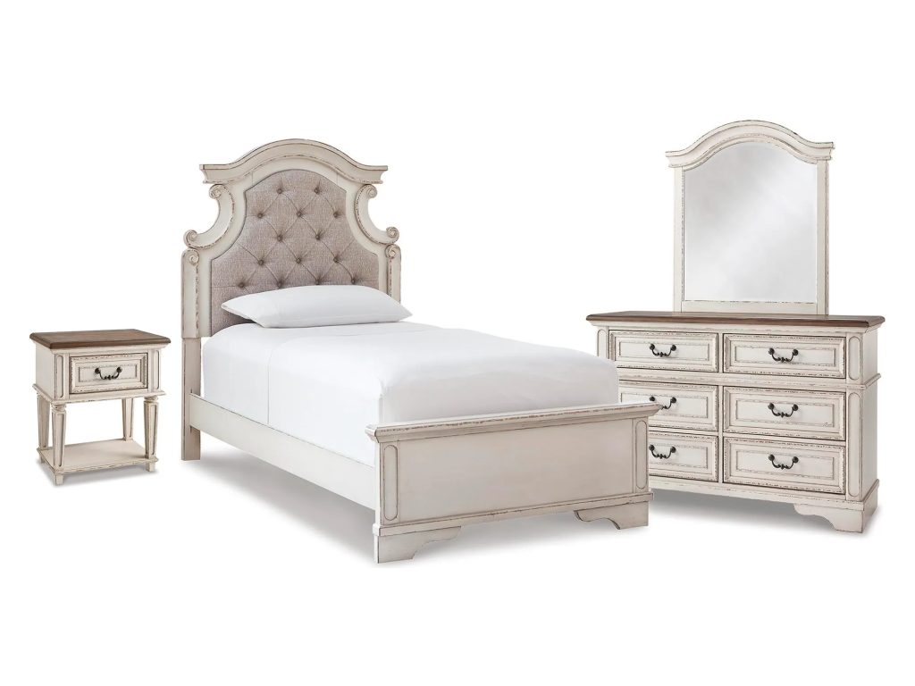 Realyn Twin Panel Bed, Dresser, Mirror and Nightstand - main image