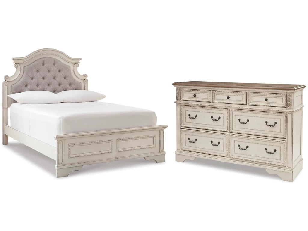 Realyn Full Upholstered Panel Bed and Dresser - main image