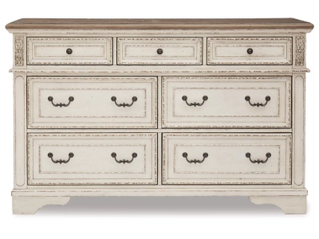 Realyn King Upholstered Panel Bed, Dresser and Nightstand - image 1