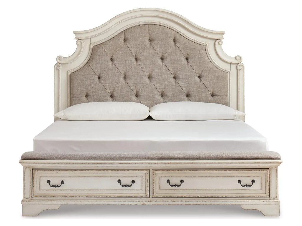 Realyn King Upholstered Panel Storage Bed and 2 Nightstands - image 1