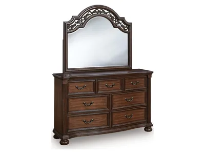 Lavinton King Poster Bed, Dresser, Mirror and Nightstand