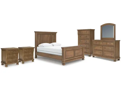 Feddinger Queen Panel Bed, Dresser, Mirror, Chest and 2 Nightstands