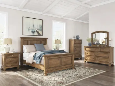 Feddinger Queen Panel Bed, Dresser, Mirror, Chest and 2 Nightstands - Alternative View