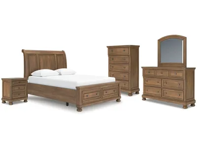 Feddinger Queen Sleigh Bed, Dresser, Mirror, Chest and Nightstand