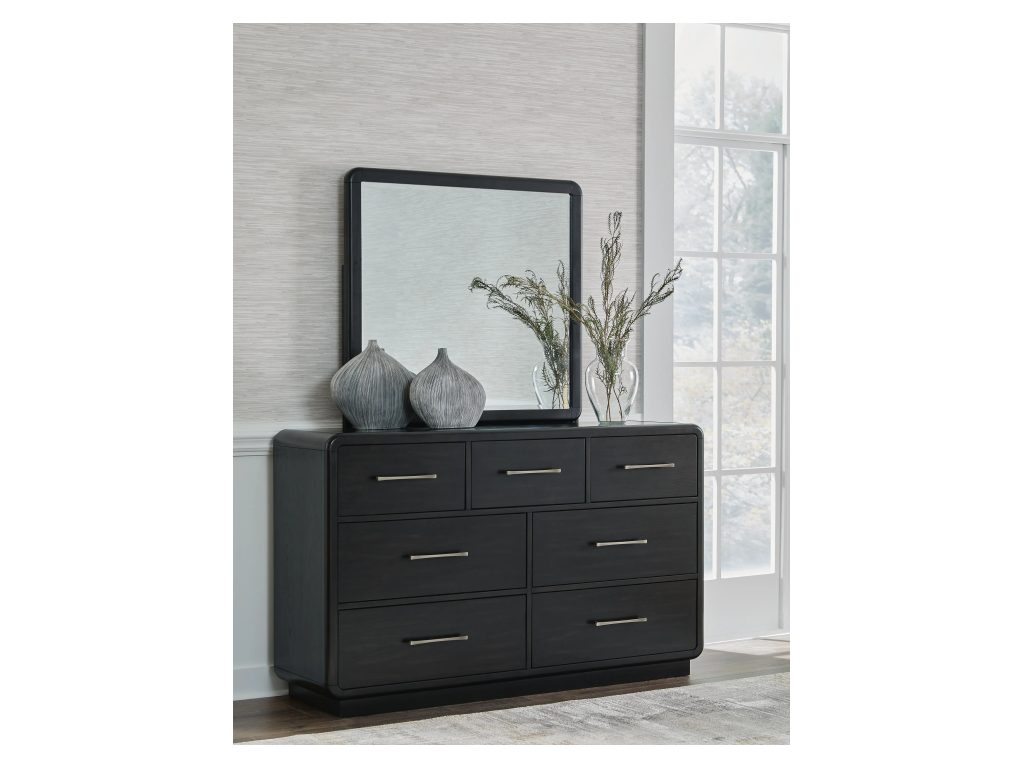 Rowanbeck Queen Upholstered Panel Bed, Dresser, Mirror and Nightstand - image 13