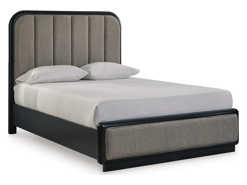 Rowanbeck Queen Upholstered Panel Bed, Dresser, Mirror and Nightstand - image 4
