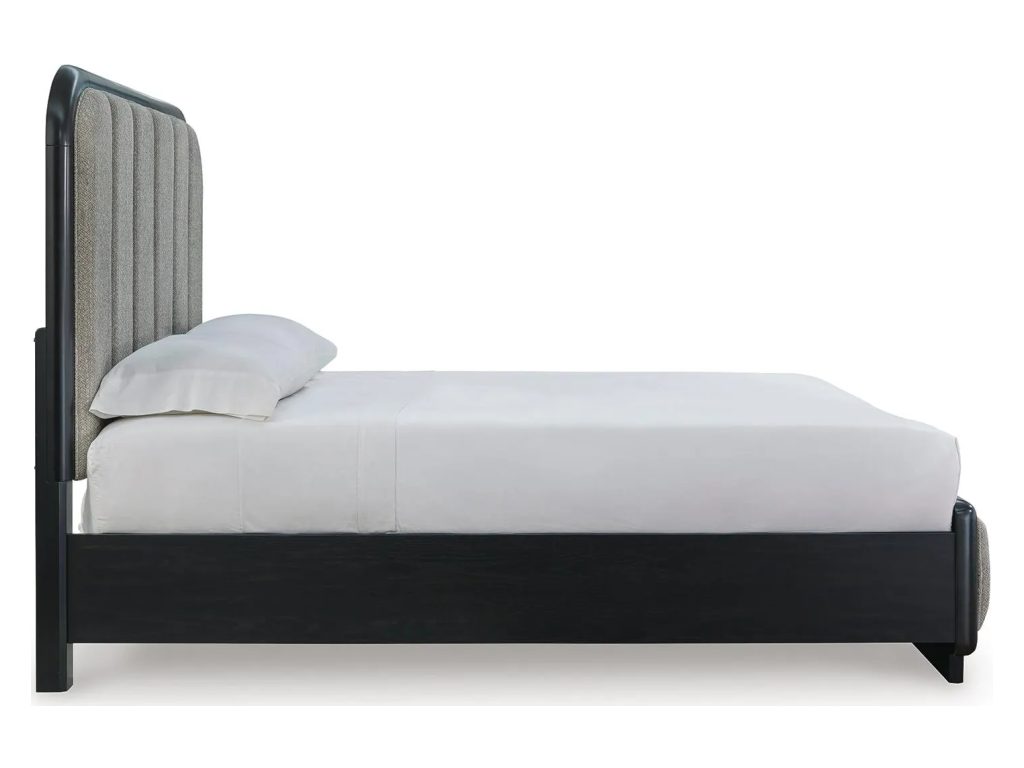 Rowanbeck Queen Upholstered Panel Bed, Dresser, Mirror and Nightstand - image 5