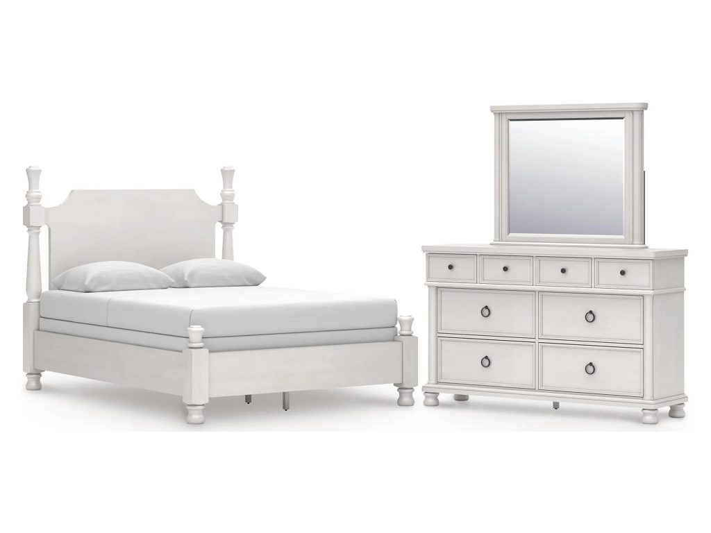 Rowlenstown Queen Poster Bed, Dresser and Mirror - main image