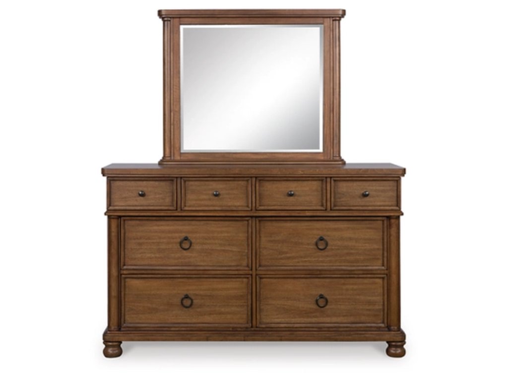 Rowlenstown Queen Poster Bed, Dresser and Mirror - image 1