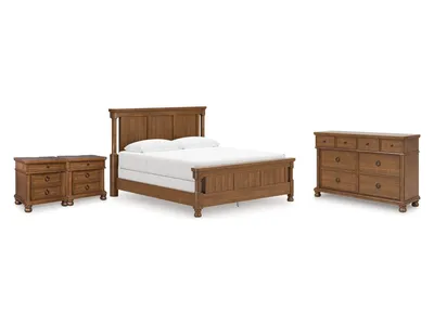 Rowlenstown King Poster Bed, Dresser and 2 Nightstands