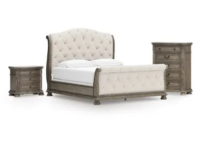 Ardenfield California King Sleigh Bed, Chest and Nightstand