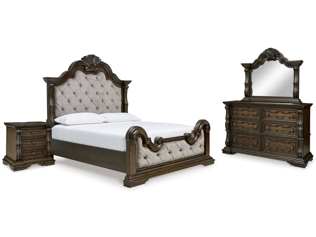 Maylee California King Panel Bed, Dresser, Mirror and Nightstand - main image