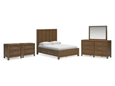 Cabalynn Queen Panel Storage Bed, Dresser, Mirror and 2 Nightstands