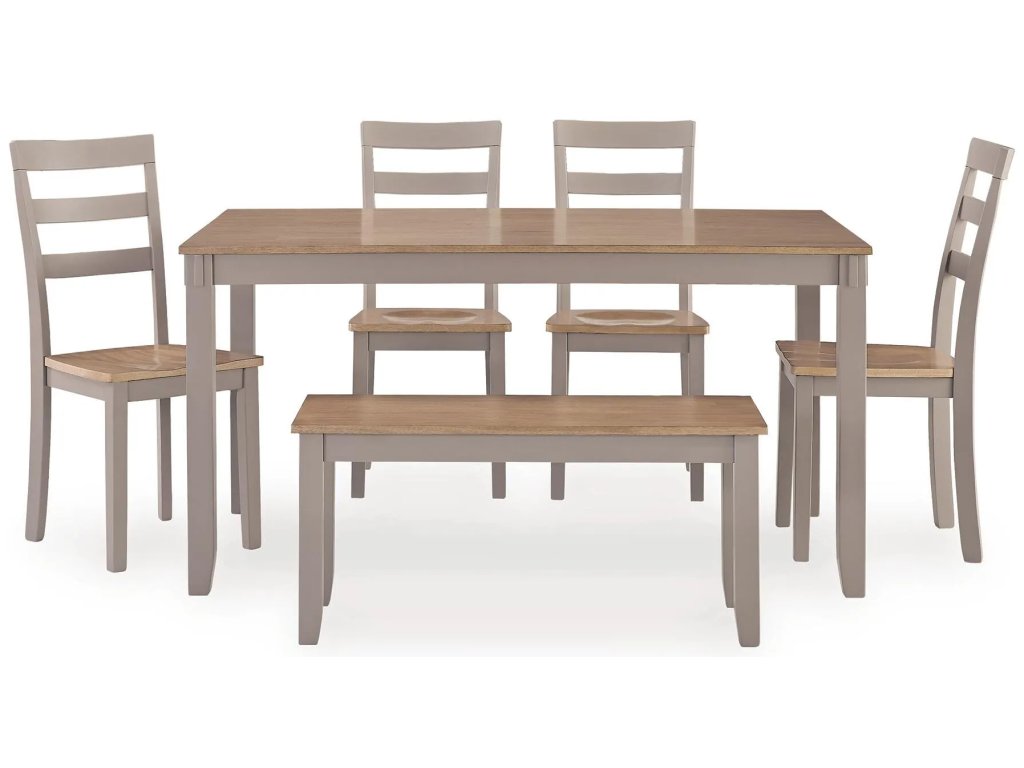 Harperfeld Dining Table and 4 Chairs and Bench (Set of 6) - image 2