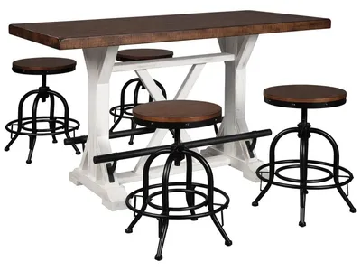 Valebeck Counter Height Dining Table and 4 Barstools