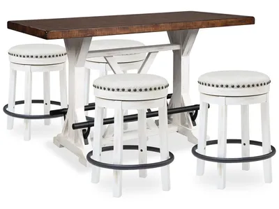 Valebeck Counter Height Dining Table and 4 Barstools