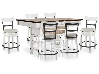Valebeck Counter Height Dining Table and 6 Chairs