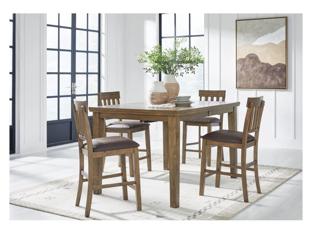 Urbinforte Counter Height Extension Dining Table and 4 Barstools - image 1