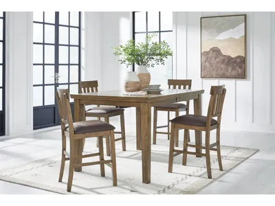 Urbinforte Counter Height Extension Dining Table and 4 Barstools