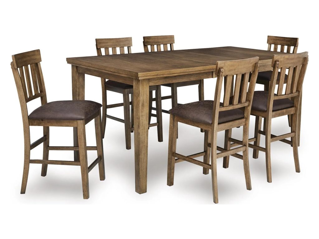 Urbinforte Counter Height Extension Dining Table and 6 Barstools - main image